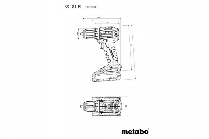 Акумуляторний дриль-шуруповерт Metabo BS 18 (2.0 А/г, 18В)