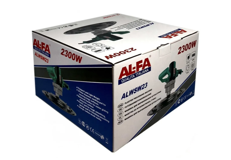 Шліфувальна машина для штукатурки AL-FA ALWSW23, діаметр 375мм, 110 об/хв., 2,3 кВт, з регулюванням обертання