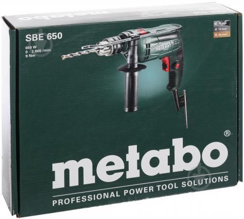Дриль електрична ударна (електродриль) Metabo SBE 650 : 650 Вт, 1.5-13мм сверло, 1.8 кг (600671000)