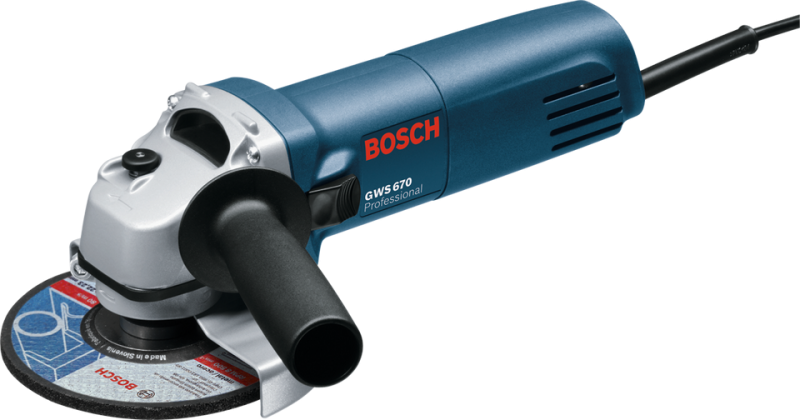 Маленька болгарка (кутова шліувальна машина) Bosch GWS 670 : 670 Вт, 125мм круг КШМ (0601375606)