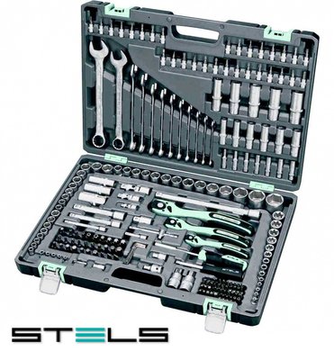Профессиональный набор ручного инструмента Stels 216шт. усиленный кейс, набор ключей для авто и дома 14115